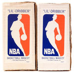 "NEW YORK NICKS 'LIL DRIBBER' NBA BASKETBALL MASCOT" BOBBING HEAD-STYLE PAIR.