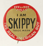 "EFFANBEE DOLLS" 1930s SKIPPY BUTTON.