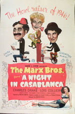 MARX BROTHERS "A NIGHT IN CASABLANCA" LINEN-MOUNTED ONE-SHEET POSTER.