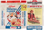 "KELLOGG'S SUGAR FROSTED FLAKES" CEREAL BOX LOT FEATURING MASTERS OF THE SEA SERIES.