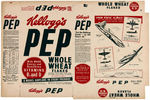 KELLOGG'S "PEP WHEAT FLAKES" CEREAL BOX FLAT & PROMOTIONAL BOOKLET.