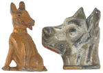 PAIR OF DOG FIGURAL JAPANESE PENCIL SHARPENERS.