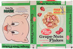 "POST GRAPE-NUTS FLAKES" CEREAL BOX FLAT LOT W/PORKY PIG & BUGS BUNNY MASKS.