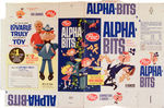 "POST ALPHA BITS" CEREAL BOX FLAT W/LOVABLE TRULY TOY.