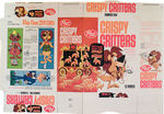 "CRISPY CRITTERS" CEREAL BOX FLAT LOT W/FLIP-OVER CUT-OUTS.