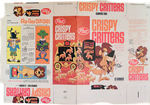 "CRISPY CRITTERS" CEREAL BOX FLAT LOT W/FLIP-OVER CUT-OUTS.