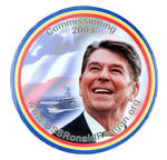 U.S.S. RONALD REAGAN SHIP COMMISSION BUTTON.