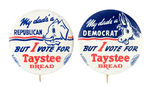 TAYSTEE BREAD ELECTION YEAR ADVERTISING PAIR.