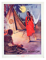 "ROUND OAK STOVES RANGES" CATALOG/BLOTTER/POSTCARDS/TRADE CARD LOT WITH MANY NATIVE AMERICAN IMAGES.