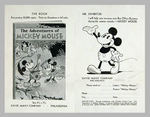 RARE MOVIE THEATER PROMOTIONAL FOLDER PROMOTING "THE ADVENTURES OF MICKEY MOUSE" BOOK.