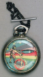 SPACEMAN-ROCKET-EARTH TOY POCKET WATCH.