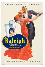 "RALElGH CIGARETTES" 1930's POSTER.