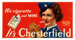 "CHESTERFIELD/JOAN BENNETT" WORLD WAR II CIGARETTE SIGN.