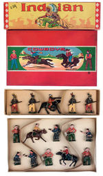 "COWBOYS/INDIAN" BOXED METAL FIGURE SETS.