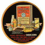 “SWAN’S DOWN CAKE FLOUR” SUPERB COLOR LARGE PAPERWEIGHT MIRROR.