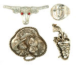 HOPPY FOUR JEWELRY PIECES C. 1950 INCLUDING TWO PREMIUMS.