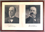 MCKINLEY/HOBART FRAMED JUGATE POSTER W/ FACSIMILE PICTURE BELOW.