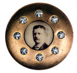 TR REAL PHOTO W/FACETED ALUMINUM JEWELS ON BRASS PIN.