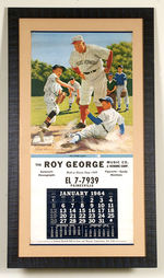 ROGERS HORNSBY 1964 CALENDAR WITH JAMES BAMA HALL OF FAME ART.