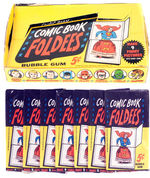 "COMIC BOOK FOLDEES" COUNTERTOP DISPLAY BOX AND UNOPENED PACKS.