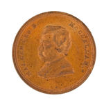 McCLELLAN 1864 THICK MEDALET WITH WARSHIP "MONITOR" ON REVERSE.