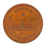 McCLELLAN 1864 THICK MEDALET WITH WARSHIP "MONITOR" ON REVERSE.