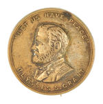 RARE LARGE EMBOSSED SHELL STICKPIN OF GRANT 1868.