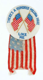 GREAT WWI SLOGAN BUTTON.