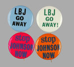 LBJ FOR "ANTI" 1968 BUTTONS FROM LEVIN COLLECTION.