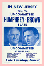 HUBERT HUMPHREY/JERRY BROWN 1976 NEW JERSEY PRIMARY POSTER.