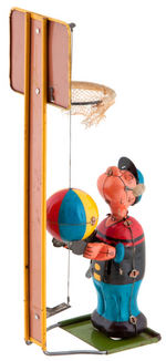 "POPEYE THE BASKETBALL PLAYER" LINE MAR WIND-UP TOY.