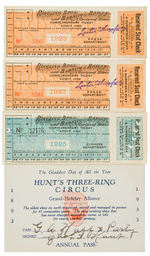 "RINGLING BROTHERS/HUNT'S 3-RING CIRCUS/SPARKS CIRCUS" 1920s/1930s TICKETS AND PHOTOS LOT.