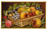 "THE FRUITS OF CALIFORNIA " 1880s LINEN MOUNTED CRATE LABEL.