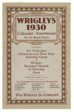 "WRIGLEY'S 1930 CALENDAR ASSORTMENT FOR THE RETAIL DEALER" JOBBERS CATALOG.