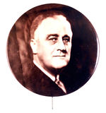 FDR LARGE SEPIA REAL PHOTO BUTTON.
