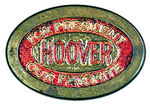 HOOVER SCARCE BRASS OVAL BUTTON.