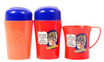 CAPTAIN MIDNIGHT OVALTINE SHAKE UP MUGS AND MUG.