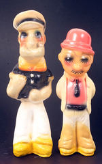 POPEYE AND WIMPY PAINTED CHALK FIGURES.