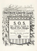 WWI "BUY LIBERTY BONDS" NEWSPAPER POSTER PATRIOTIC ADS LARGE PROOF FOLDER.