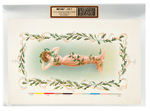 WOMAN WRAPPED IN HOLLY CHRISTMAS / HAPPY NEW YEAR THEME CIGAR BOX LABEL PROOF PAIR.