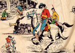 LONE RANGER & TONTO CURTAIN SET AND CUSHION COVER.