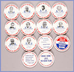 WATERGATE PERSONALITIES LOT OF 14 BUTTONS.