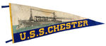 NAVY CRUISER "U.S.S. CHESTER" LARGE EARLY PENNANT.