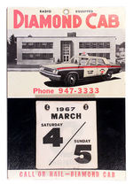 "DIAMOND CAB" 1967 WALL CALENDAR.