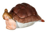 VICTORIAN NUDE/TURTLE BISQUE NOVELTY FIGURE.