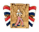 "DEFEND OUR COUNTRY" QUALITY PIN BY "CORO."