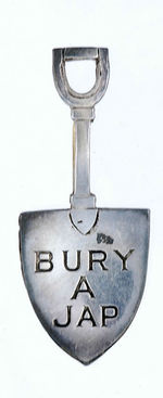 STERLING SILVER "BURY A JAP" SHOVEL PIN.