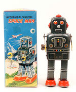 "MECHANICAL WALKING SPACE MAN" BOXED ROBOT WIND-UP.