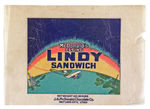 "McDONALD'S FLYING LINDY SANDWICH" WRAPPER.