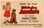 LITTLE ORPHAN ANNIE 1938 OVALTINE SHAKE-UP MUG WITH MAILER AND INSTRUCTIONS.